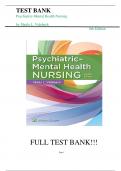 Test Bank For Psychiatric-Mental Health Nursing 8th Edition by Sheila L. Videbeck||ISBN NO:10,1975116372||ISBN NO:13,978-1975116378||All Chapters 1-24||Complete Guide A+
