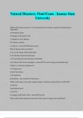 Natural Disasters&comma; Final Exam - Kansas State University