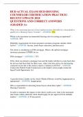 HUD ACTUAL EXAM&sol; HUD HOUSING  COUNSELOR CERTIFICATION PRACTICE&sol;  RECENT UPDATE 2024 QUESTIONS AND CORRECT ANSWERS &lpar;GRADED A&plus;