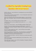 Certified Peer Specialist Training Exam Questions with correct Answers