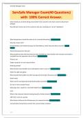 ServSafe Manager Exam&lpar;40 Questions&rpar; with  100&percnt; Correct Answer&period;