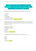 WGU C836 MULTI&sol;COMPREHENSIVE FINAL EXAM REVIEW QUESTIONS AND ANSWERS ALREADY PASSED