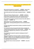 California State Contractors License Law and Business Test Study Guide 2024