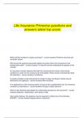  Life Insurance Primerica questions and answers latest top score.