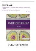 Test Bank  For Pathophysiology: The Biologic Basis for Disease in Adults and Children 8th Edition by Kathryn L. McCance, Sue E. Huether||ISBN NO:10,0275972488||ISBN NO:13,978-0275972486||All Chapters||Complete Guide A+