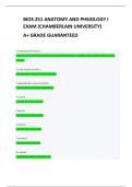 BIOS 251 ANATOMY AND PHSIOLOGY I EXAM &lpar;CHAMBERLAIN UNIVERSITY&rpar; A&plus; GRADE GUARANTEED