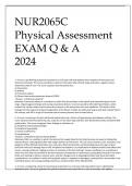 NUR2065C PHYSICAL ASSESSMENT EXAM Q & A 2024