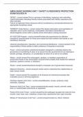 AMSA BASIC NURSING UNIT 1 SAFETY & RESOURCE PROTECTION EXAM SOLVED &num;1