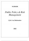 NUR4108 PUBLIC POLICY & RISK MANAGEMENT EXAM Q & A 2024&period;