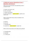 FNDH 620 Nutrient Metabolism Exam 2 Questions And Answers