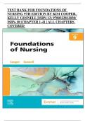 TEST BANK FOR FOUNDATIONS OF NURSING 9TH EDITION BY KIM COOPER, KELLY GOSNELL |ISBN-13; 9780323812030/ ISBN-10 |CHAPTER 1-41 | ALL CHAPTERS COVERED 