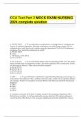 CCA Test Part 2 MOCK EXAM NURSING 2024 complete solution.