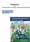 Full Summary Book Consumer Behavior Buying Having Being by Solomon M.R. 2024