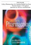 Test Bank for Lilleys Pharmacology for Canadian Health Care Practice 4th Edition by Sealock Chapter 1-58 