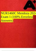 NUR1460C Mendoza 2024 Exam 1 (100% Errorless Answers)