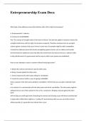 Entrepreneurship Exam Deca Questions and Answers 2024