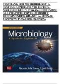 TEST BANK FOR MICROBIOLOGY, A SYSTEMS APPROACH, 7TH EDITION, MARJORIE KELLY COWAN, HEIDI SMITH ALL CHAPTERS COVERED HIGHLY RECOMMENDED ,GRADED A+ /ISBN-10; 126507867X/ ISBN-13978-1265078676 