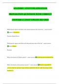 ANATOMY - STOTT PILATES EXAM PREPARATION QUESTIONS WITH CORRECT ANSWERS &lpar;LATEST UPDATE 2023-2024&rpar;