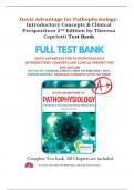Davis Advantage for Pathophysiology: Introductory Concepts & Clinical Perspectives 2nd Edition by Theresa Capriotti Test Bank - Questions & Answers with Feedback (Rated A+) 2024