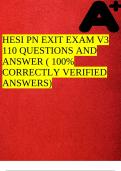 HESI PN EXIT EXAM V3 110 QUESTIONS AND ANSWER ( 100% CORRECTLY VERIFIED ANSWERS)