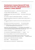 Contractors License General B Trade Practice Exam &num;2 &vert; 108 questions and answers &vert; Latest 2024&sol;25Contractors License General B Trade Practice Exam &num;2 &vert; 108 questions and answers &vert; Latest 2024&sol;25