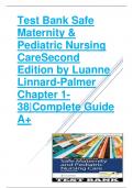 TEST BANK FOR SAFE MATERNITY & PEDIATRIC NURSING CARE SECOND EDITION BY LUANNE LINNARD-PALMER CHAPTER 1-38 COMPLETE GUIDE A+