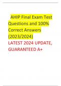 AHIP Final Exam Test  Questions and 100% Correct Answers (2023/2024)  LATEST 2024 UPDATE, GUARANTEED A+