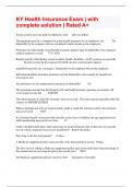 KY Health Insurance Exam &vert; with complete solution &vert; Rated A&plus;