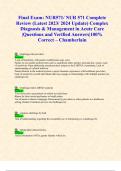 Final Exam: NR571/ NR 571 Complete Review (Latest 2023/ 2024 Update) Complex Diagnosis & Management in Acute Care |Questions and Verified Answers|100% Correct – Chamberlain