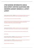 C790 NURSING INFORMATICS &lpar;WGU&rpar; 2024 EXPERT CERTIFIED QUESTIONS AND ANSWERS ALREADY GRADED A&plus; LATEST&excl; LATEST&excl;   