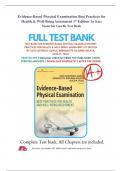 Evidence-Based Physical Examination Best Practices for Health & Well-Being Assessment 1st Edition by Kate Susterisic Gawlik Test Bank | Questions & Answers (Scored A+) 2024