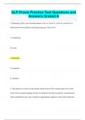 SLP Praxis Practice Test Questions and Answers Graded A