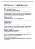 HESI Practice Test OB/Maternity Questions and Answers, 2024