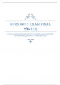 WALDEN UNIVERSITY,  NURS 6635 EXAM FINAL, WINTER Exam Elaborations Questions With Answers and Explanations Provided Newly Updated Exam Review Guide Latest Verified Review 2024 Practice Questions and Answers for Exam Preparation, 100% Correct with Explanat