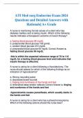 ATI Med surg Endocrine Exam 2024 Questions and Detailed Answers with Rationale| A+ Grade