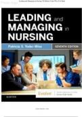 Test bank for leading and managing in nursing 7th edition by yoder wise chapters 1 30 complete