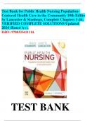 BEST ANSWERS Test Bank for Public Health Nursing PopulationCentered Health Care in the Community 10th Edition by Lancaster & Stanhope&comma; Complete Chapters 1-46&comma;  VERIFIED COMPLETE SOLUTIONS Updated  2024 &lpar;Rated A&plus;&rpar;&period;