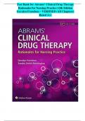 BEST ANSWERS Test Bank for Abrams’ Clinical Drug Therapy Rationales for Nursing Practice 12th Edition Geralyn Frandsen – VERIFIED (All Chapters)  Rated A+)