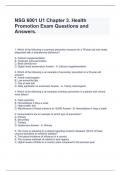 NSG 6001 U1 Chapter 3. Health Promotion Exam Questions and Answers.