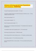 Arizona driving permit test Questions  and answers&comma; VERIFIED&period;