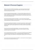 Module 6 Personal Hygiene Test Questions  And Complete Correct Answers 2024&period;