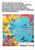 TEST BANK FOR VARCAROLIS' FOUNDATIONS OF PSYCHIATRIC-MENTAL HEALTH NURSING 9TH EDITION BY MARGARET JORDAN HALTER ISBN-10; 0323697070/ ISBN-13; 978-0323697071 COMPLETE CHAPTERS /GRADED A+
