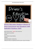 Drivers Education Module 4 Fitness to Drive Assessment Test Questions with Definitive Solutions 2024. Terms like;  Signs of drowsy driving: - Answer: Slow reaction time Erratic speed or lane position Yawning Heavy eyelids or frequent blinking Irritability
