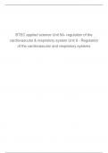 BTEC applied science Unit 9A- regulation of the cardiovascular & respiratory system