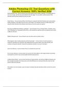 Adobe Photoshop CC Test Questions with Correct Answers 100&percnt; Verified 2024
