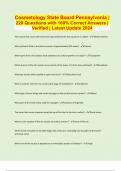 Cosmetology State Board Pennsylvania &vert; 220 Questions with 100&percnt; Correct Answers &vert; Verified &vert; Latest Update 2024