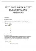 PSYC 3002 WEEK 6 TEST QUESTIONS AND ANSWERS