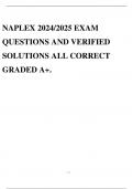 NAPLEX 2024/2025 EXAM QUESTIONS AND VERIFIED SOLUTIONS ALL CORRECT GRADED A+.