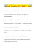 CNA TMU Practice Exam 1 Questions New Questions and Answers 2024 &vert;Updated & Verified