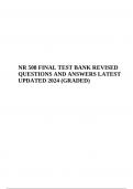 NR 508 Advanced Pathophysiology FINAL EXAM QUESTIONS AND ANSWERS LATEST UPDATED 2024 (GRADED)